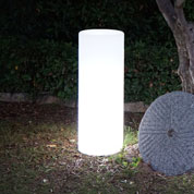 Coluna Luminosa Branca com Ficha - 35 x A70 cm